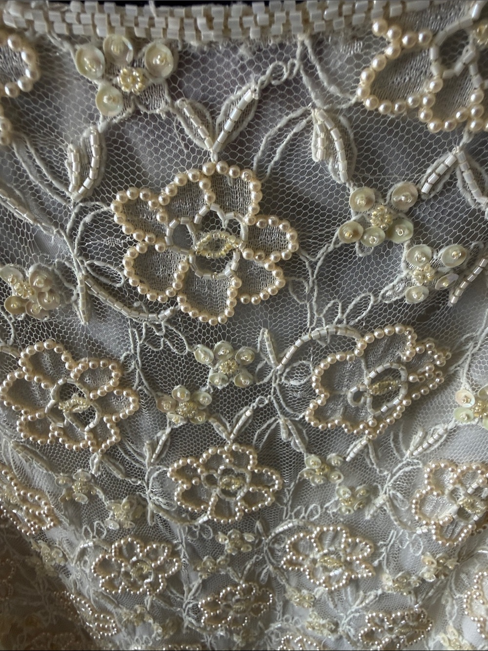 Silhouette Cream Lace Beaded Evening Jacket - Picture 4 of 6